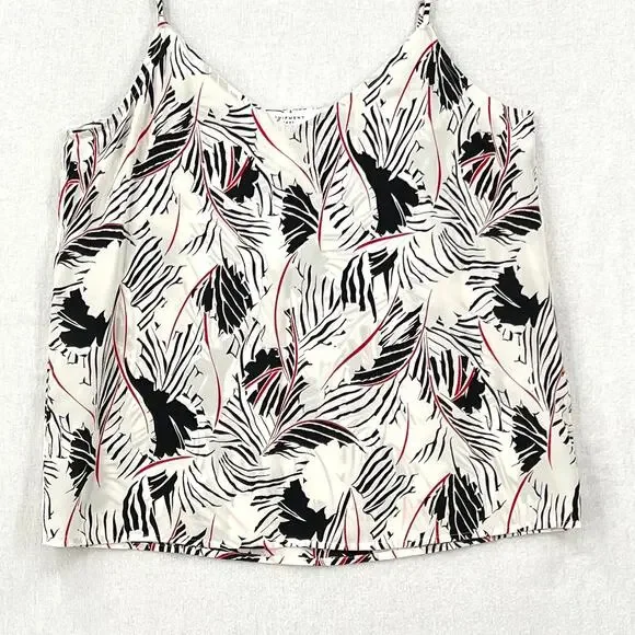 EQUIPMENT Layla Silk Print Cami Womens Small White Black Floral Leaf Print Layer - Picture 7 of 15
